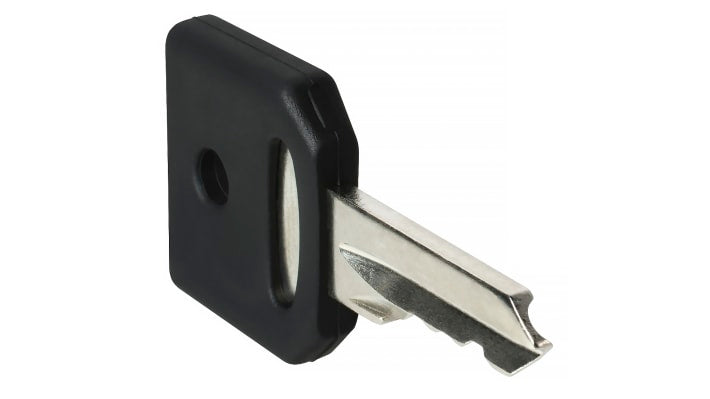 Chiave per interruttore a chiave Schneider Electric ZBG458A, compatibile con Serie XB4 e XB5, per attivazione sicura.