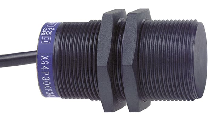 Sensore di prossimità cilindrico PNP Telemecanique Sensors XS4P12PC410, M12, rilevamento 4 mm, IP68, alimentazione 12-24 V c.c.