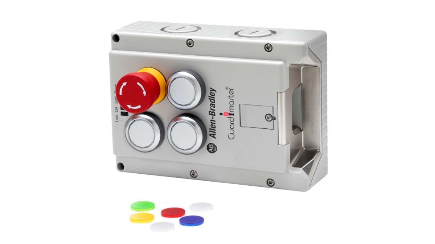 Interruttore di interblocco a solenoide Allen Bradley Guardmaster 442G-MABR-UT-C04, protezione IP65, dimensioni 114 x 285.3 x 113.9 mm.