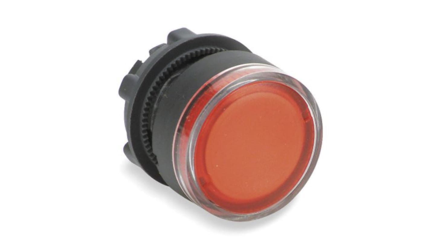 Schneider Electric ZB5AW34, attuatore pulsante rotondo rosso, diametro 22mm, illuminato, protezione IP66/IP67/IP69K.