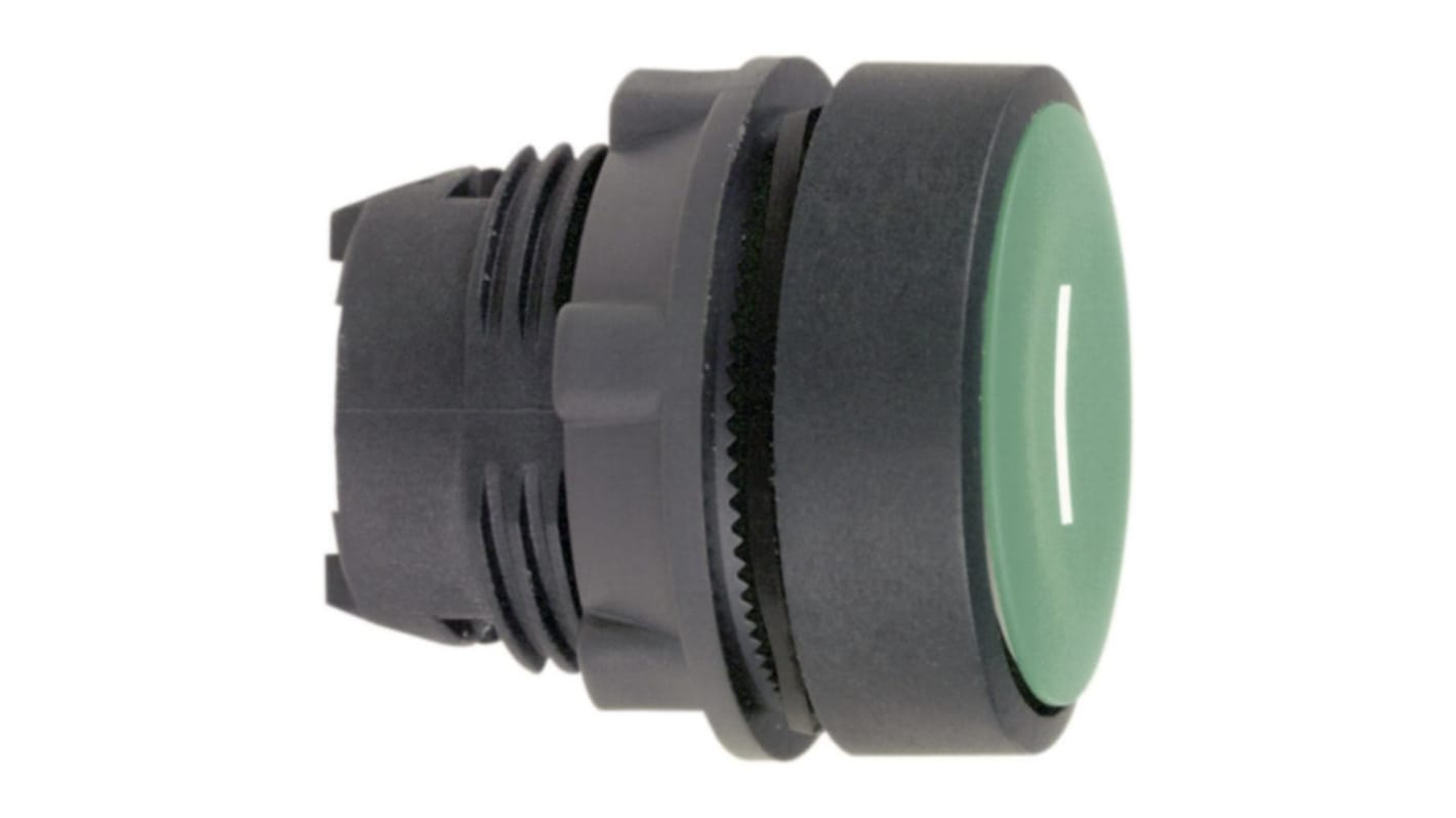 Attuatore pulsante Schneider Electric ZB5AA331, verde, diametro foro 22mm, ritorno a molla, protezione IP66/IP67/IP69K.