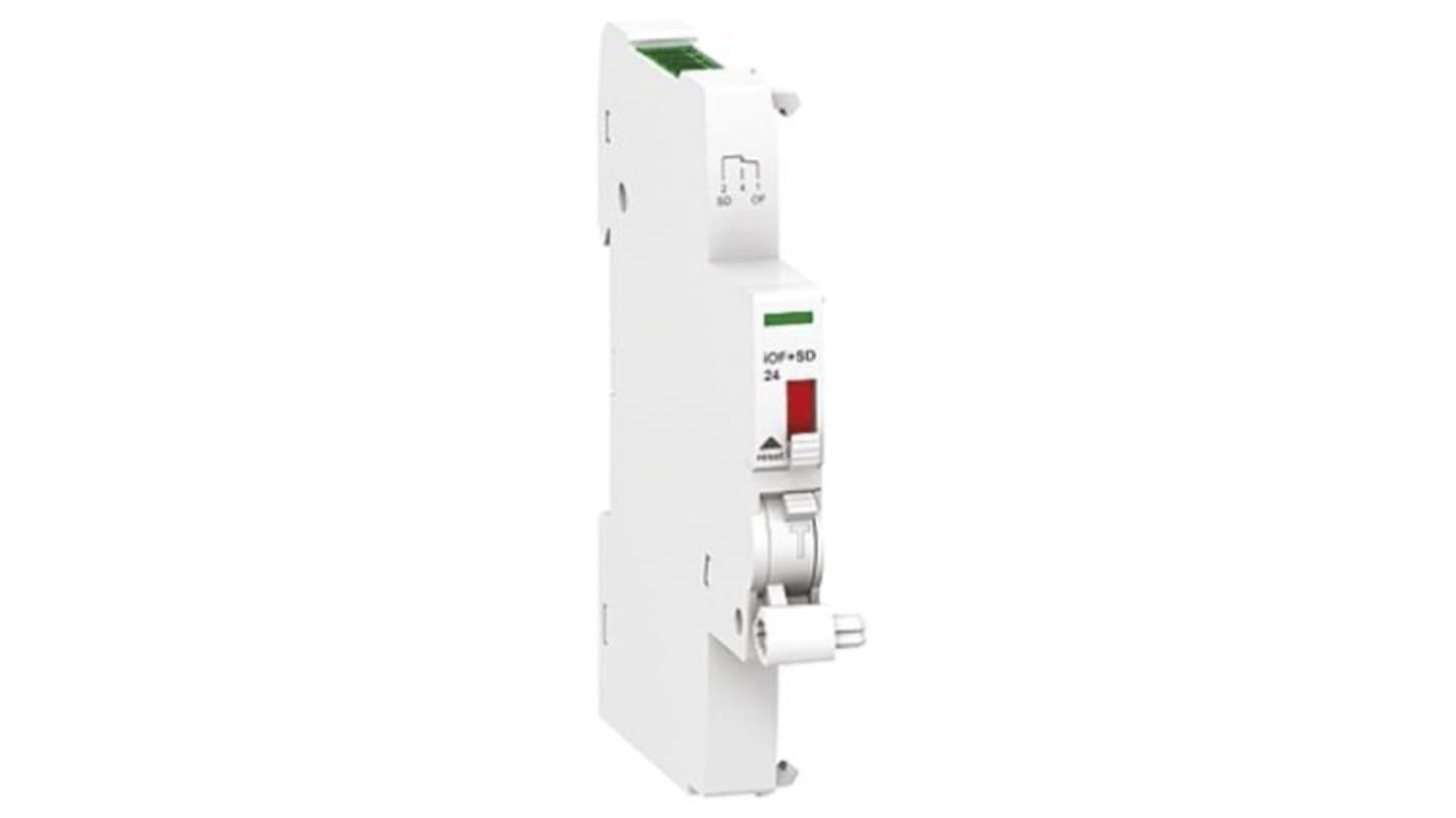 Contatto ausiliario Schneider Electric A9A26897, 2 contatti N/C + N/A, guida DIN, serie iOF. Sicurezza e affidabilità per il controllo elettrico.