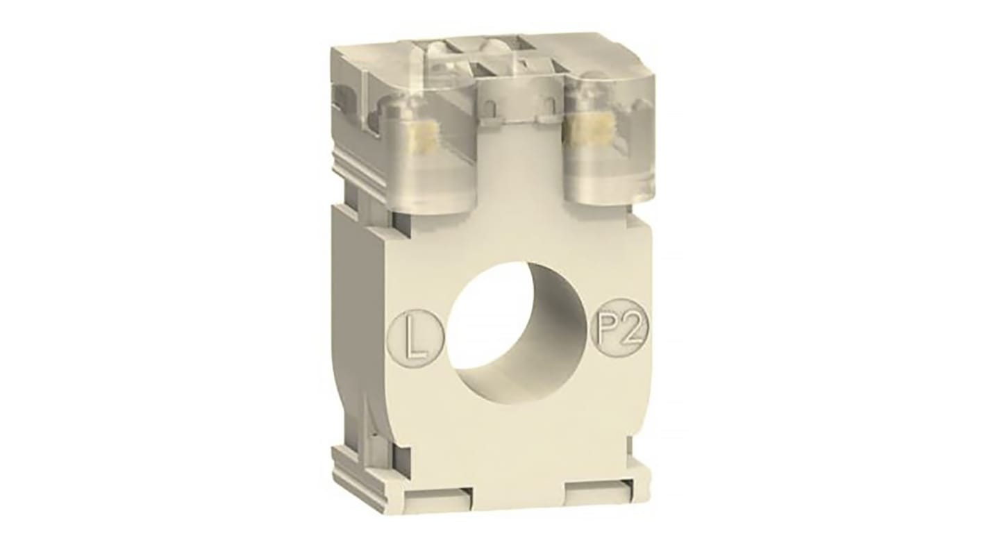 Trasformatore di corrente toroidale Schneider Electric METSECT5CC005, montaggio su guida DIN, dimensioni 65 x 44 x 30 mm, IP20.