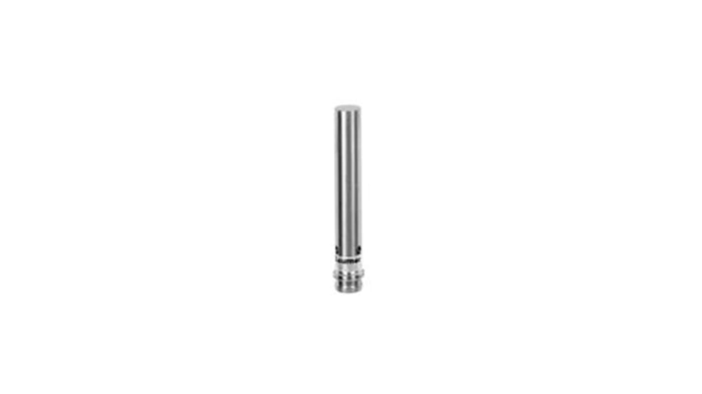 Baumer IR06.P03S-F46.PO1Z.7SL, sensore di prossimità cilindrico PNP, rilevamento 3 mm, corpo in acciaio inox, IP67.