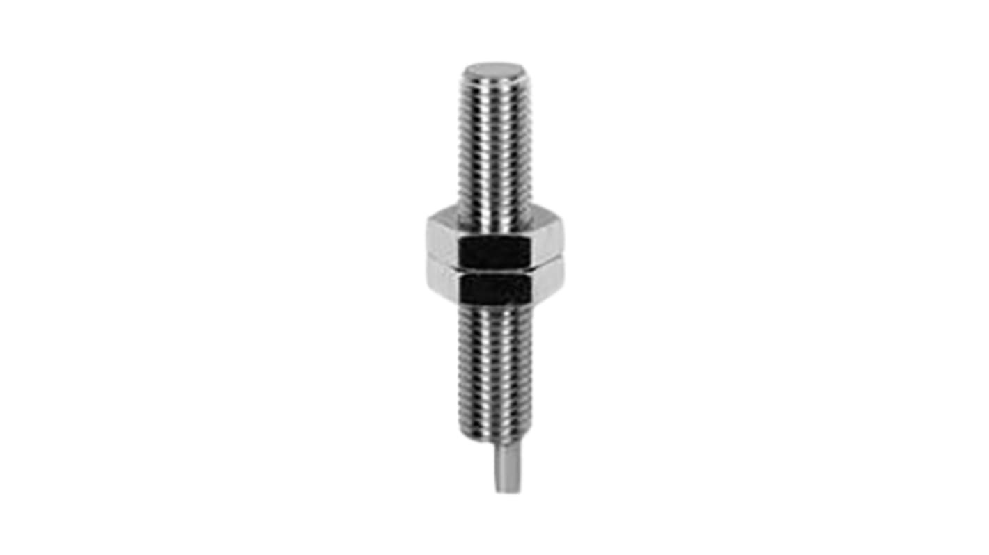 Baumer IR08.P03S-F40.PO1Z.7SCV, sensore induttivo cilindrico M8 PNP, rilevamento 3 mm, IP67, montaggio a filo, acciaio inox.