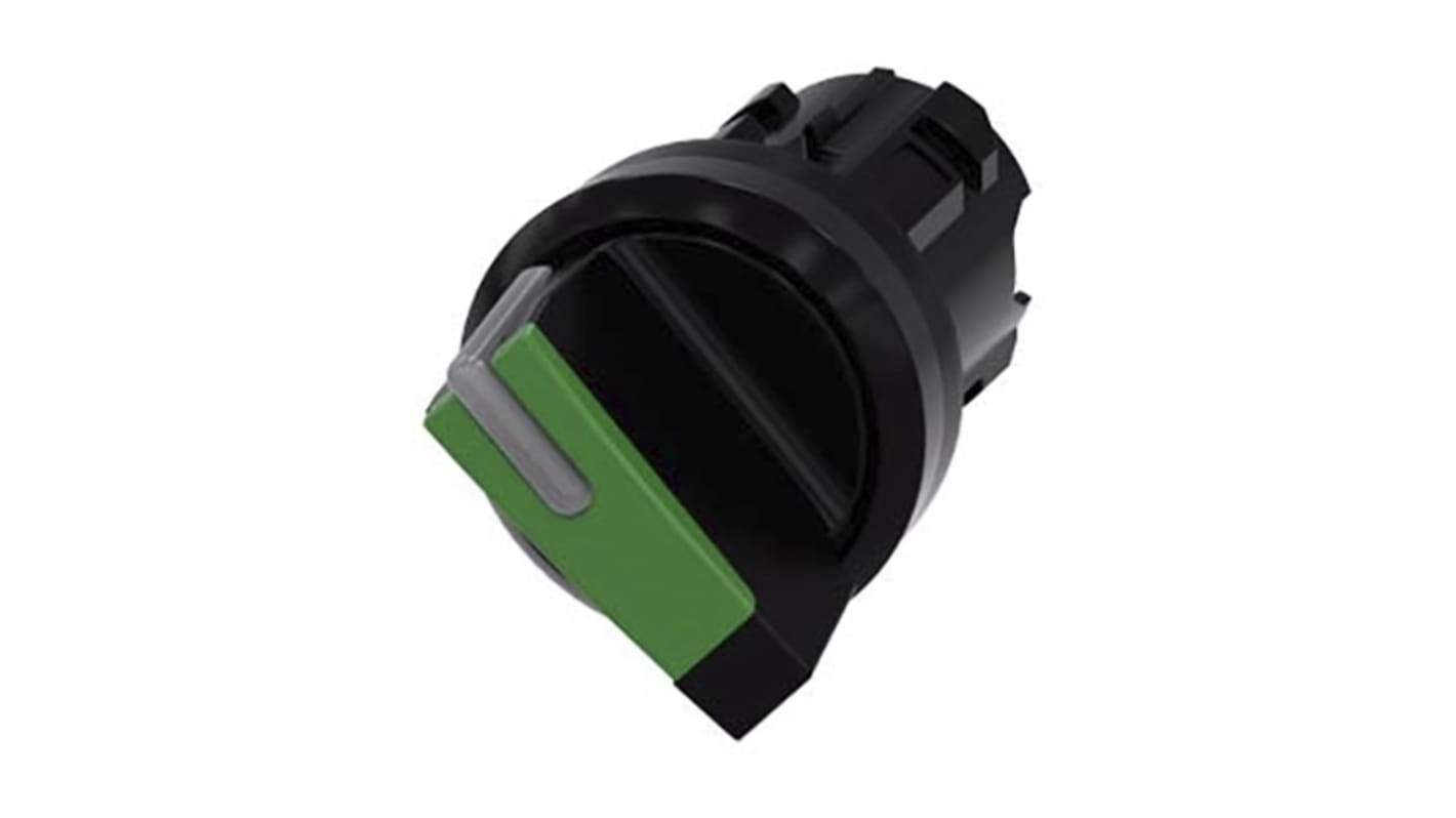 Testa selettore Siemens SIRIUS ACT, 2 posizioni, Ø 22mm, IP69K - 3SU1002-2BF40-0AA0: plastica robusta per ambienti estremi.