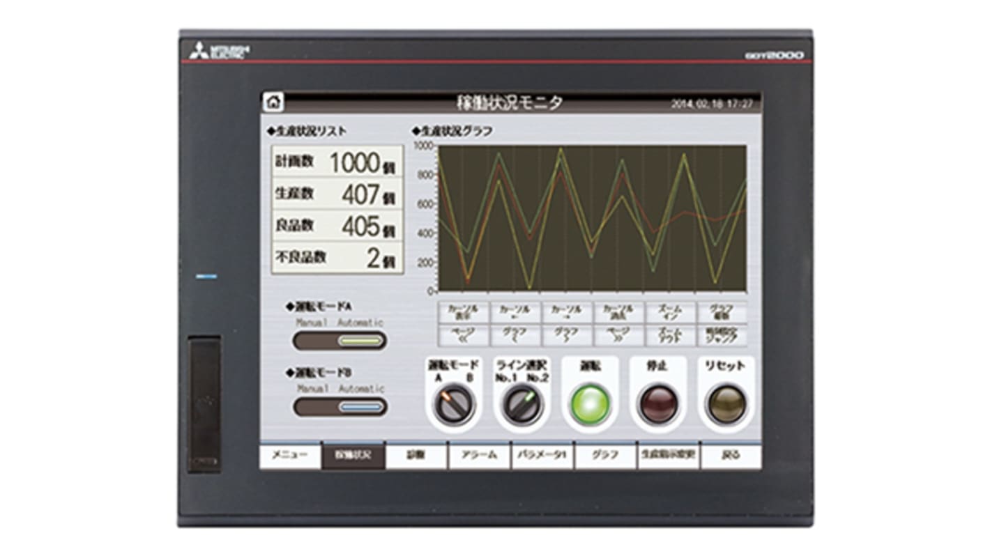 Mitsubishi Electric GT2512-STBD, display HMI touch screen 12,1", risoluzione 800 x 600, IP67F, alimentazione 24 V c.c.