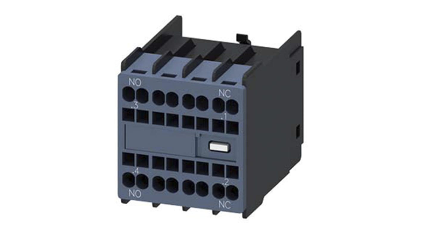 Siemens 3RH2911-2NF11, modulo contatti DPST, 2 contatti (1 N/C + 1 N/A), montaggio a innesto, 300 mA, 690 V.