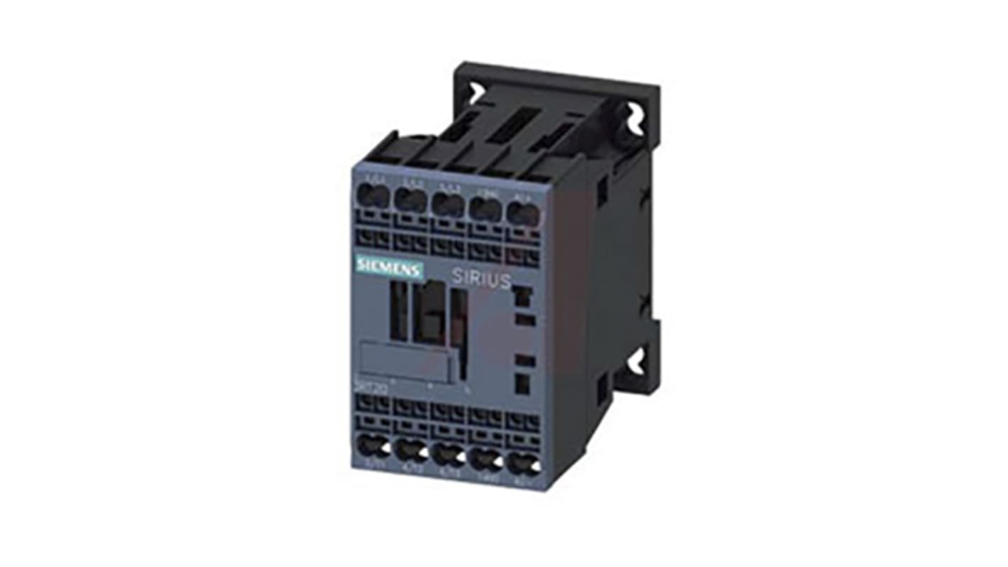Relè di controllo Siemens 3RT2016-2JB41, 3 contatti NO, montaggio su guida DIN, dimensioni 73x45x69.5 mm, tensione 24 V c.c.