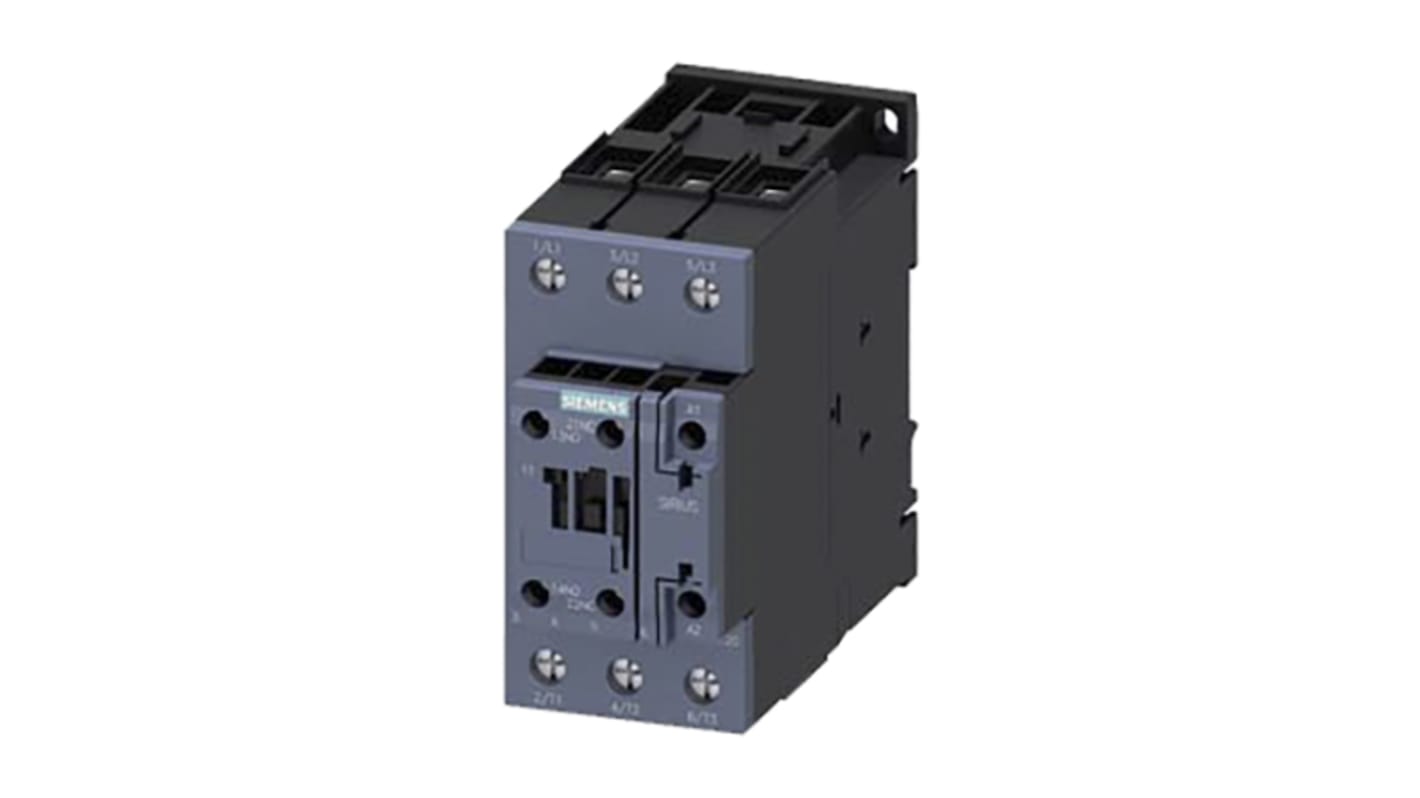 Relè di controllo Siemens 3RT2035-1AC20, 3 contatti NO, montaggio su guida DIN, dimensioni 130x55x113.4 mm, tensione 24 V c.a.