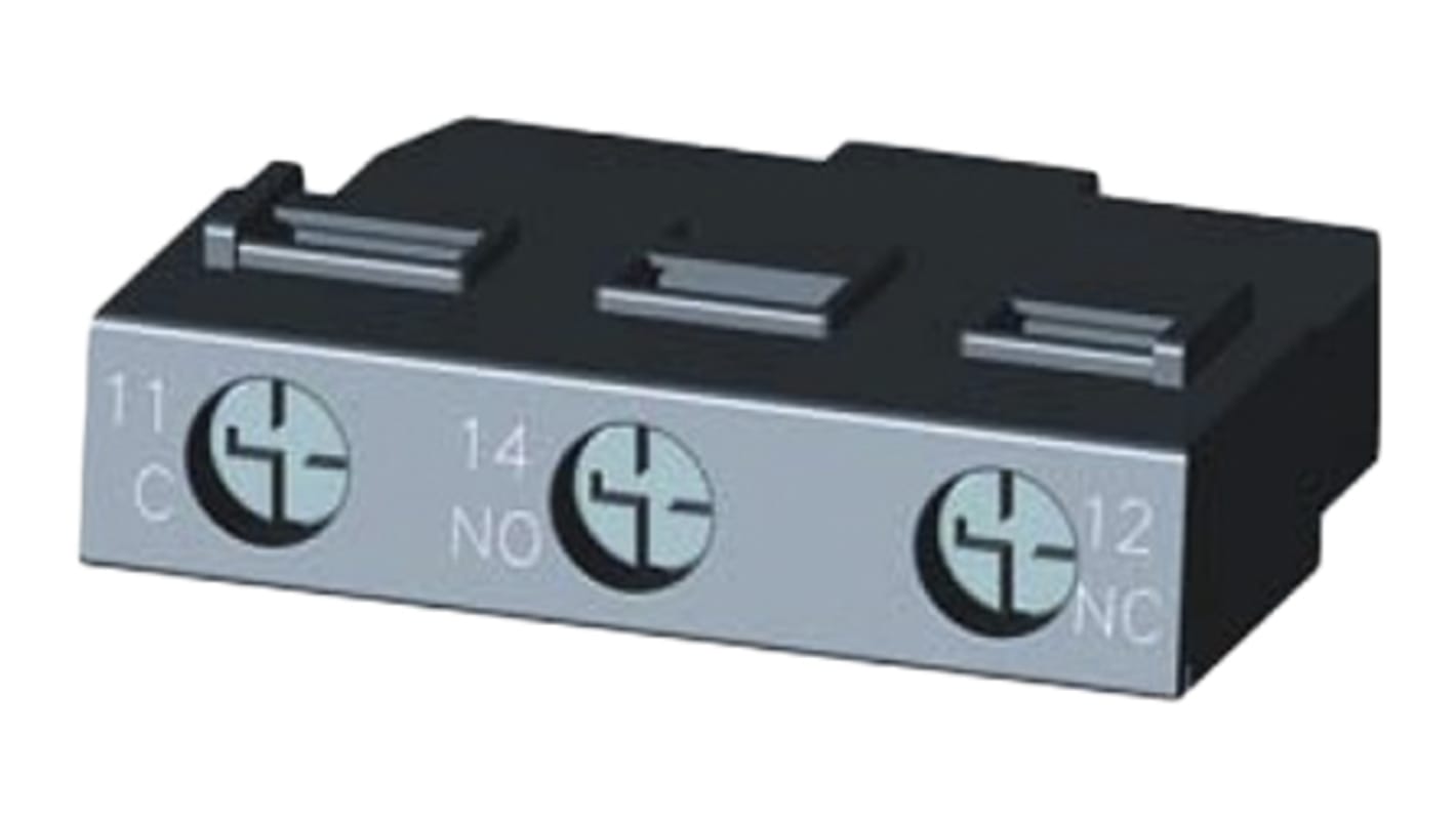 Contatto ausiliario Siemens 3RV2901-1G, 1CO, montaggio a innesto, corrente 300 mA, compatibile con SIRIUS.