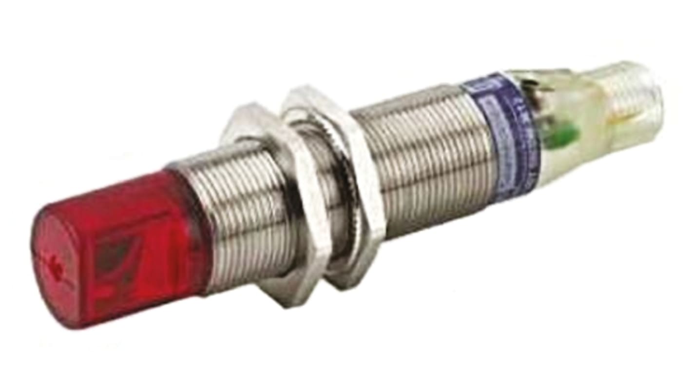 Sensore fotoelettrico cilindrico Telemecanique Sensors XUBTSPSWM12, rilevamento a 800 mm, corpo in acciaio inox, connettore M12.