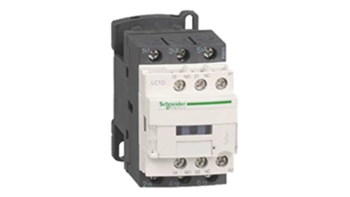 Contattore Schneider Electric LC1DT32N7, 4 poli, 32 A, montaggio a pannello, dimensioni 91x45x99 mm, grado di protezione IP20.