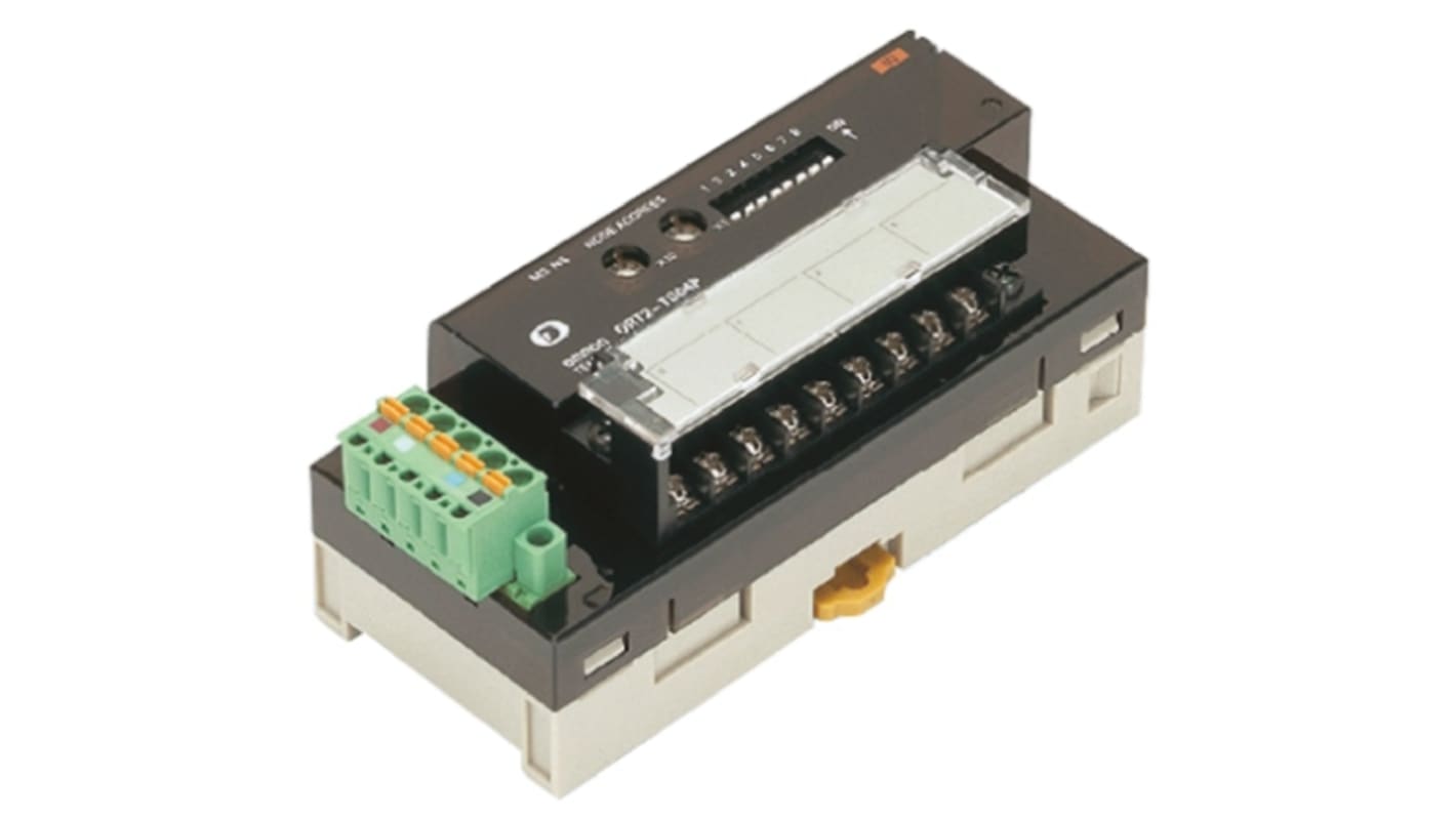 Modulo di espansione Omron DRT2-TS04T per PLC, 4 ingressi termocoppia, dimensioni 115 x 53,1 x 49,7 mm.