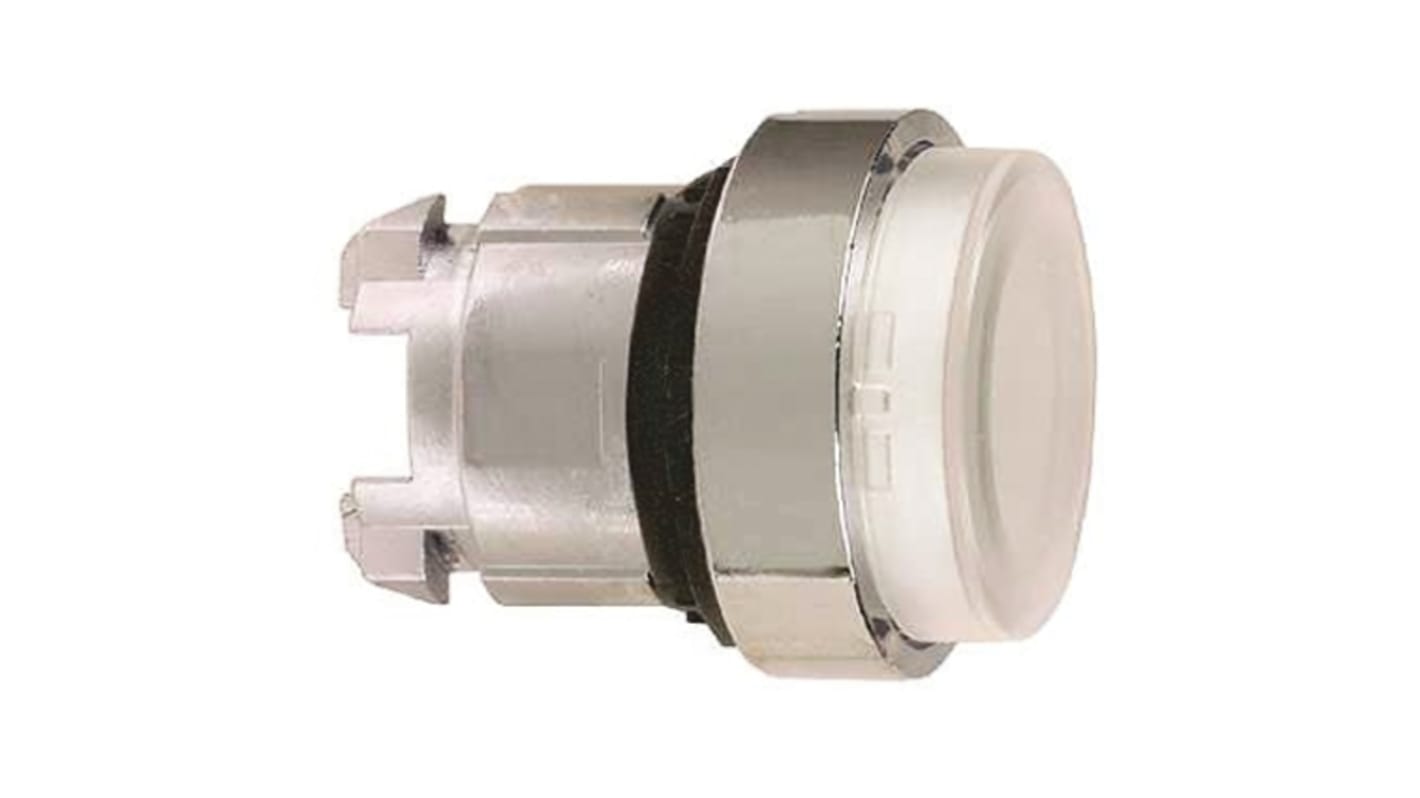 Attuatore pulsante Mantenuto Schneider Electric ZB4BH13, testa rotonda bianca, diametro 22mm, protezione IP67/IP69K.