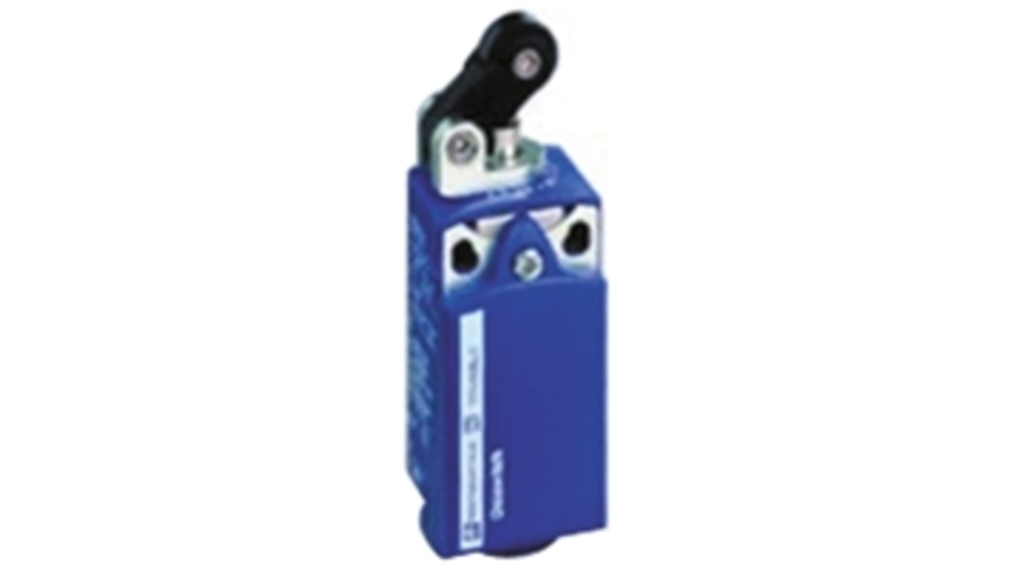Interruttore di fine corsa a rotella Telemecanique Sensors XCKP2121N12, configurazione DPST, protezione IP66/IP67, dimensioni 65mm x 31mm x 30mm.