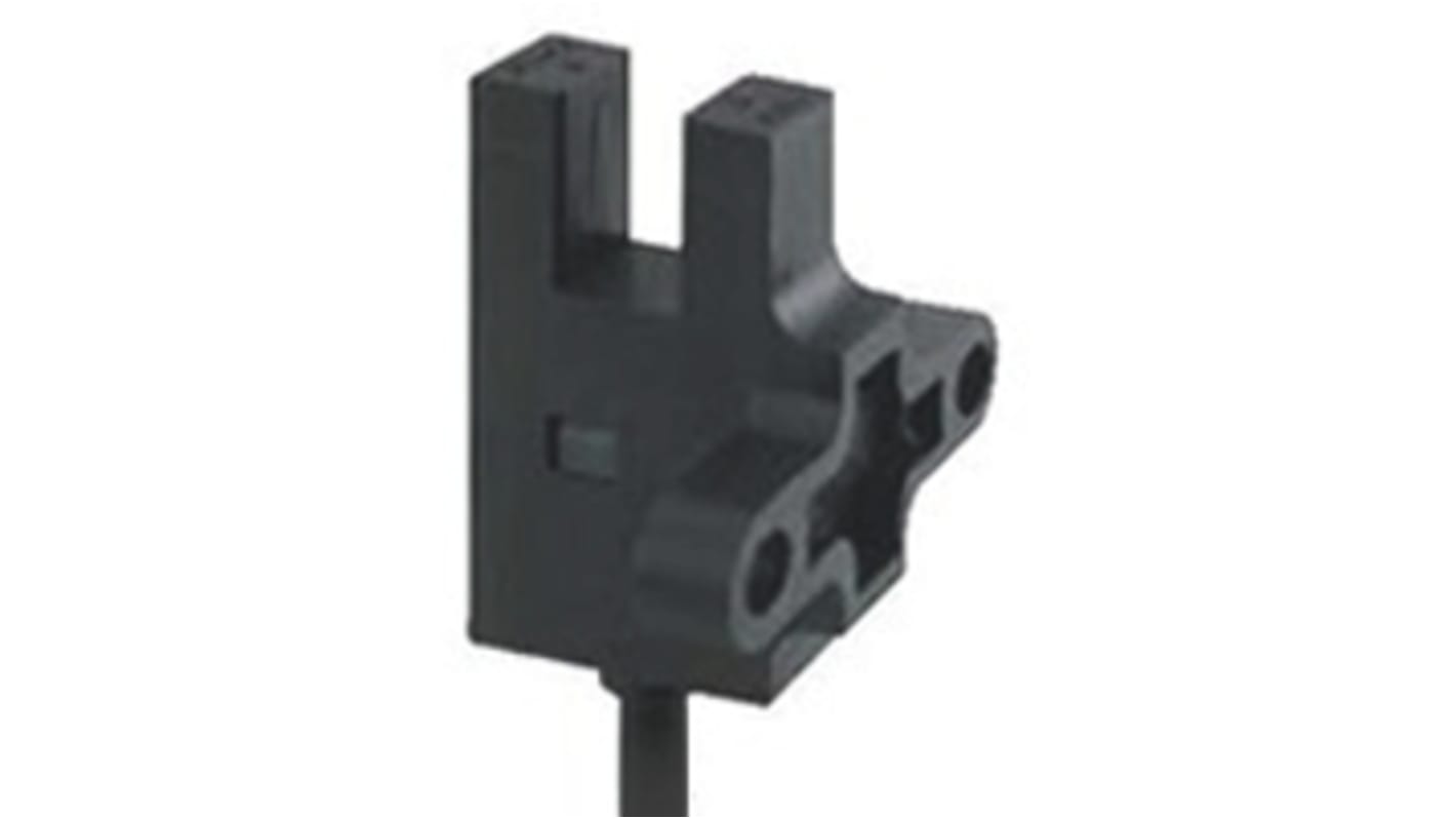 Sensore fotoelettrico a forcella Omron EE-SX675-WR 1M, rilevamento 5 mm, uscita NPN, grado di protezione IP50.