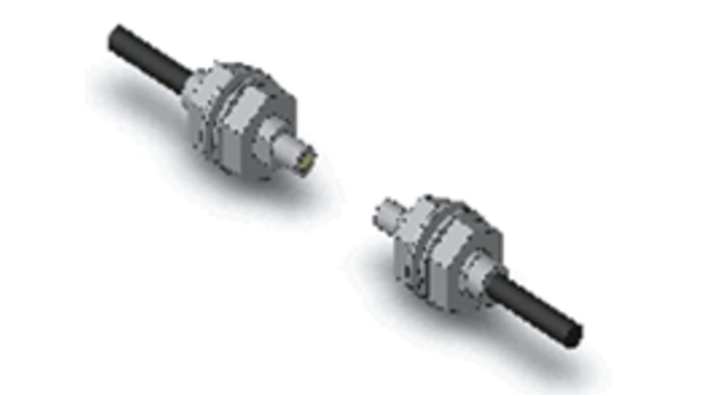 Omron E32-T11L, sensore fotoelettrico cilindrico a fascio diretto, rilevamento fino a 250 mm, grado di protezione IP67.