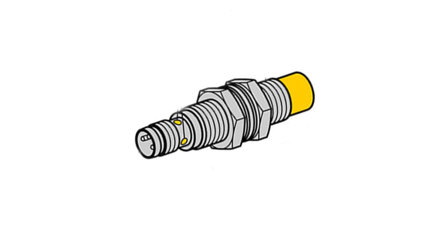Sensore di prossimità cilindrico Turck NI10U-M12-AN6X-V1131, NPN M8, rilevamento 10 mm, IP68, -30 a +85 °C. Montaggio non a filo.