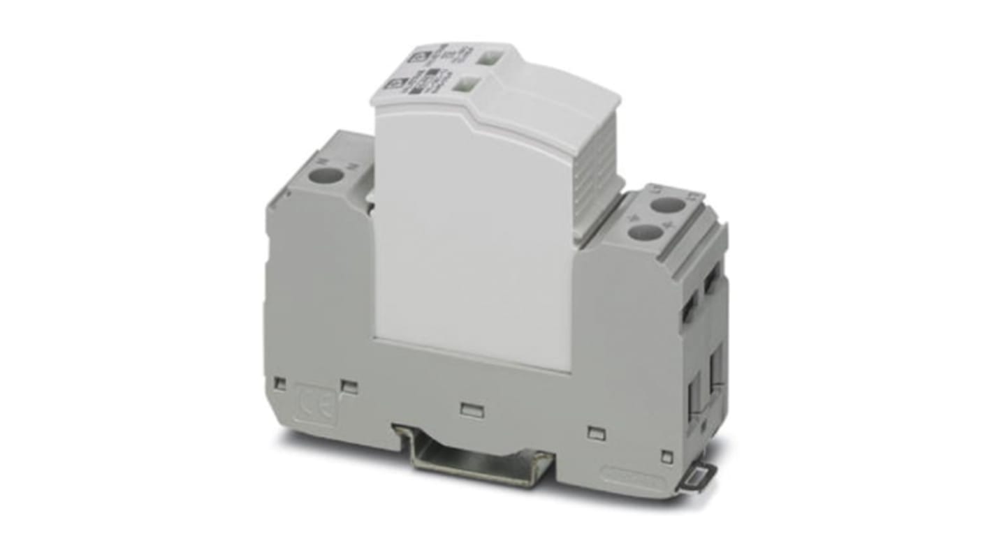 Phoenix Contact, limitatore di sovracorrente per guida DIN, 50kA, 1,8kV, compatto 12 mm, dimensioni 97,9 x 25,4 x 74,5 mm.