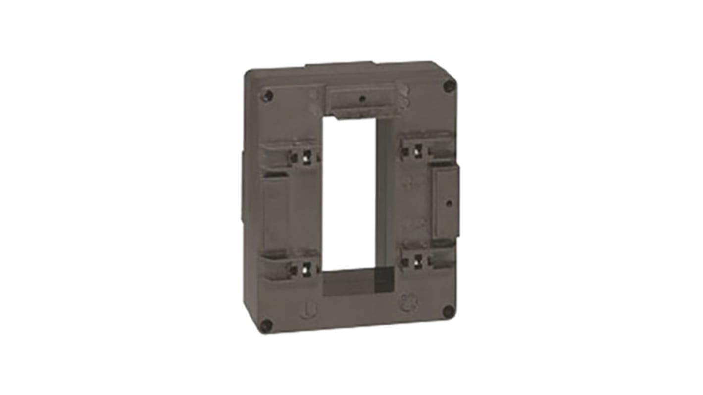 Trasformatore di corrente trifase Legrand 4 121 57, rapporto 250:5, montaggio su cavi, dimensioni 107 x 58,5 x 56 mm.