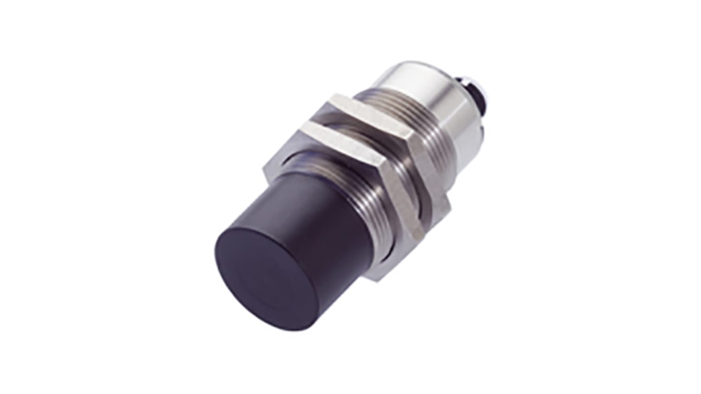 Sensore di prossimità cilindrico BALLUFF BCS M30B4E2-PSC25H-S04K, PNP, rilevamento 25 mm, corpo in acciaio inox, IP67.