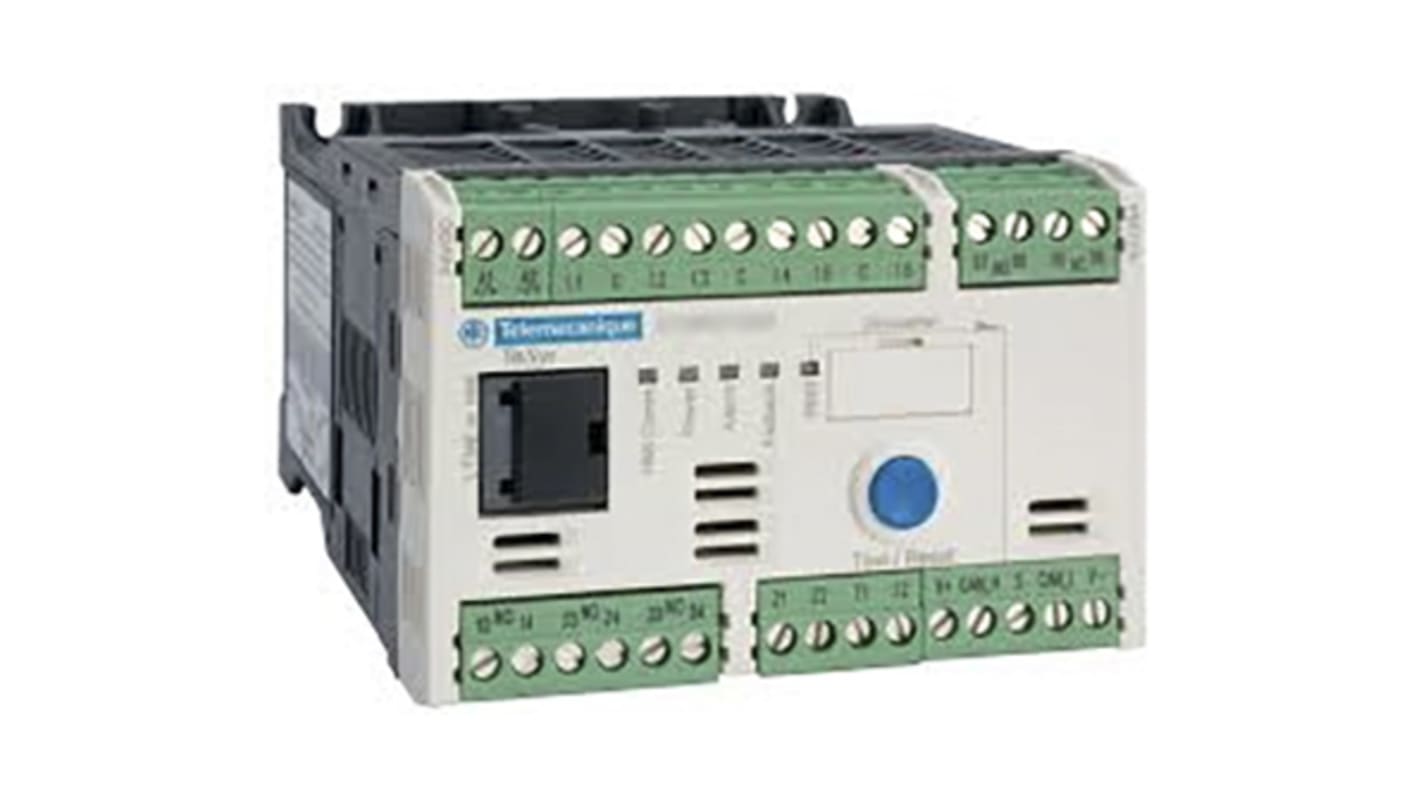 Controller motore Schneider Electric LTMR08DFM per azionamenti elettrici, montaggio su guida DIN, conforme a standard internazionali.