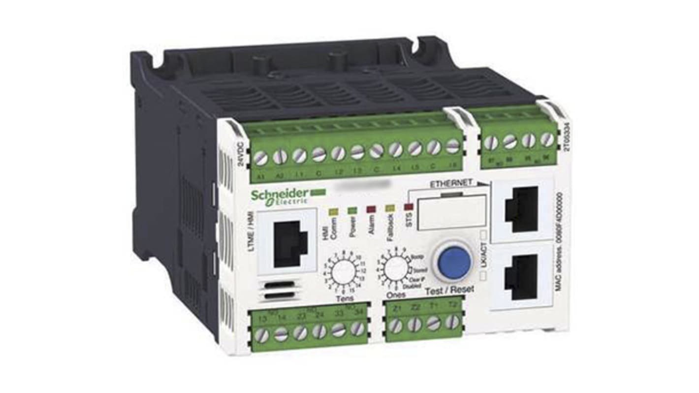 Controller motore Schneider Electric LTMR27MFM, serie TeSys T, per monitoraggio e protezione di motori, montaggio su guida DIN.