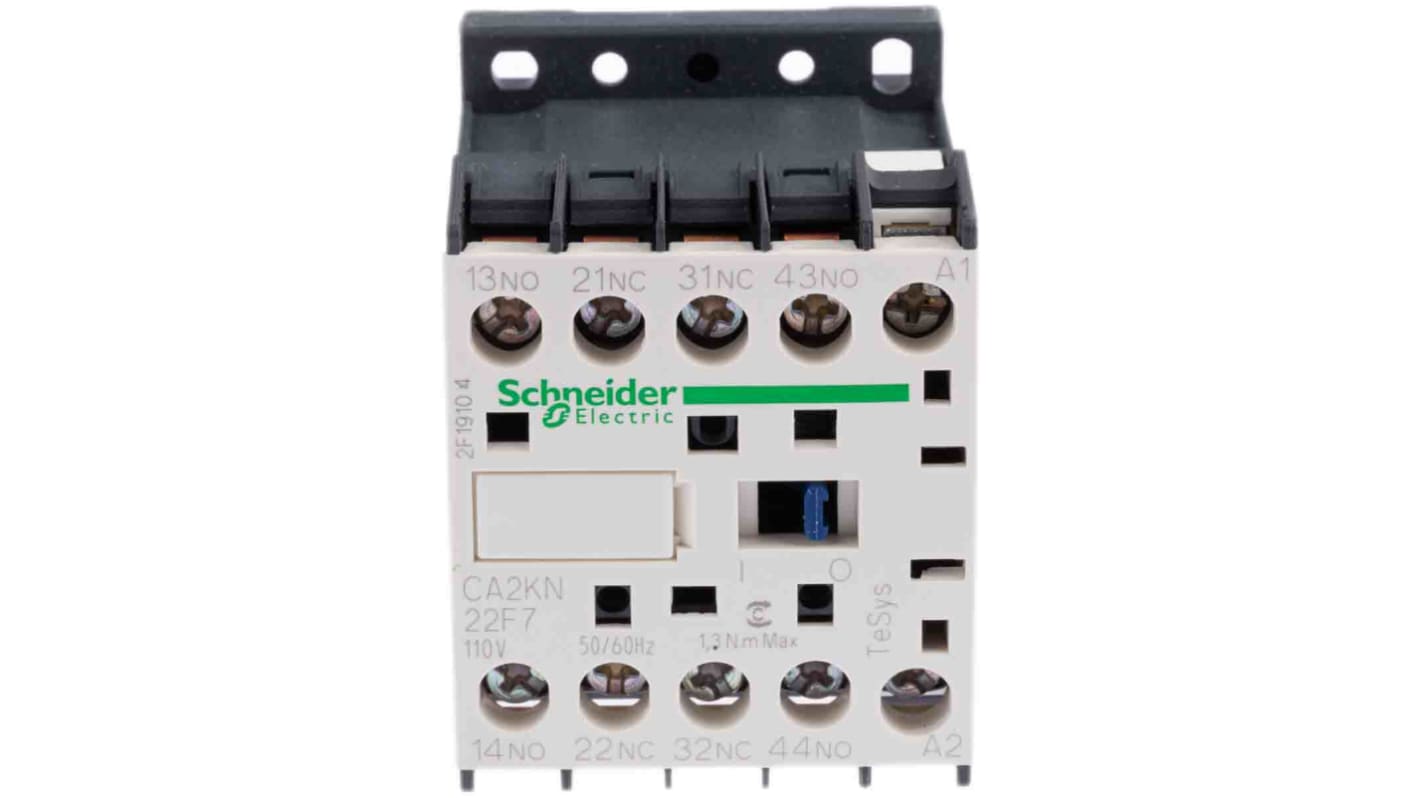 Contattore Schneider Electric CA2KN22F7, serie TeSys K, 2 NO + 2 NC, 10A. Ideale per automazione industriale, con alta performance e basso consumo.