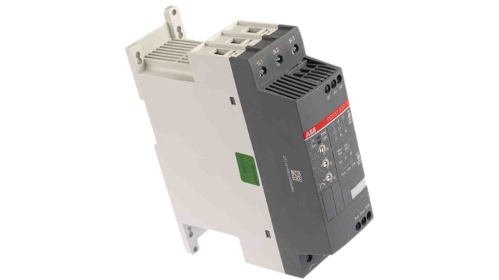 ABB 1SFA896110R7000, avviatore soft-start manuale 3 fasi, potenza 18,5 kW, dimensioni 153 x 54 x 187 mm, grado di protezione IP20.