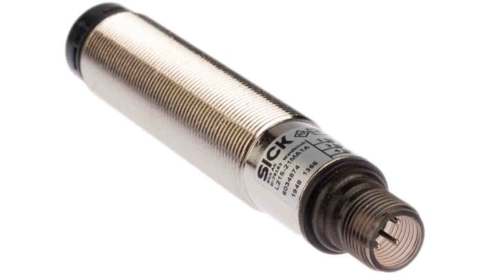 Barriera di sicurezza Sick L21S-21MA1A, interruttore fotoelettrico M18 x 97,7 mm, rilevamento fino a 16 metri, IP67.