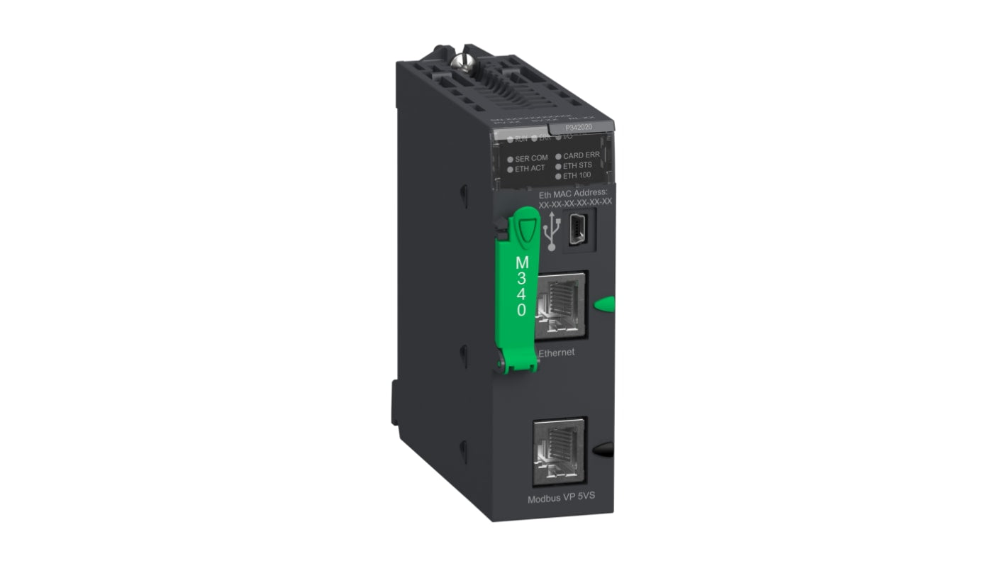 Modulo di espansione PLC Schneider Electric BMXP342020 per Modicon M340, ideale per gestione processi industriali. Supporta fino a 1024 I/O discreti e 256 I/O analogici.