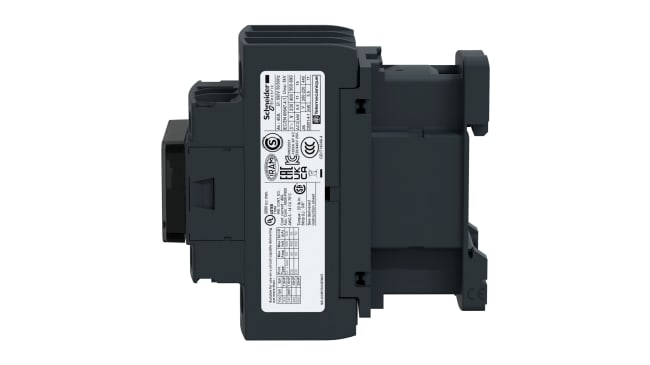 Contattore Schneider Electric LC1D32U7, 3 poli, 32 A, 230 V, montaggio su guida DIN, dimensioni 85x45x90 mm.