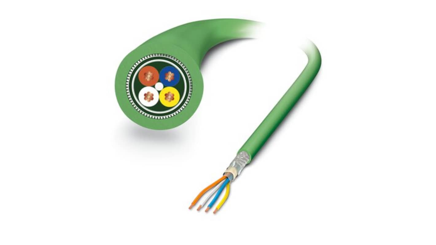 Cavo dati schermato Phoenix Contact 1403891, 22 AWG, 4 conduttori, lunghezza 1000 m, rivestimento in PVC, per comunicazioni PROFINET ed EtherCAT.