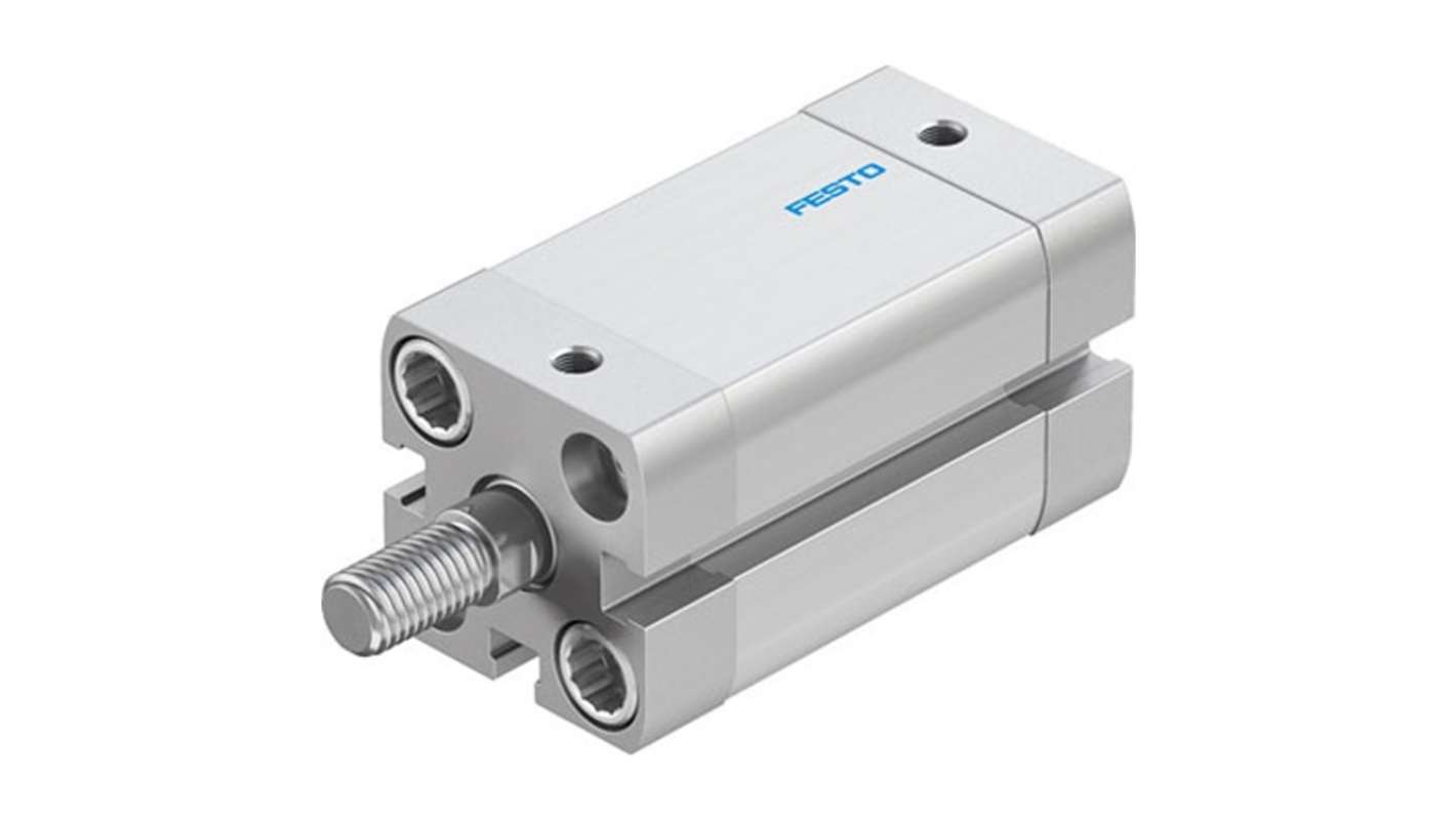 Cilindro pneumatico Festo ADN-20-35-A-P-A, doppio effetto, foro 20mm, corsa 35mm, montaggio versatile, tecnologia di ammortizzazione.