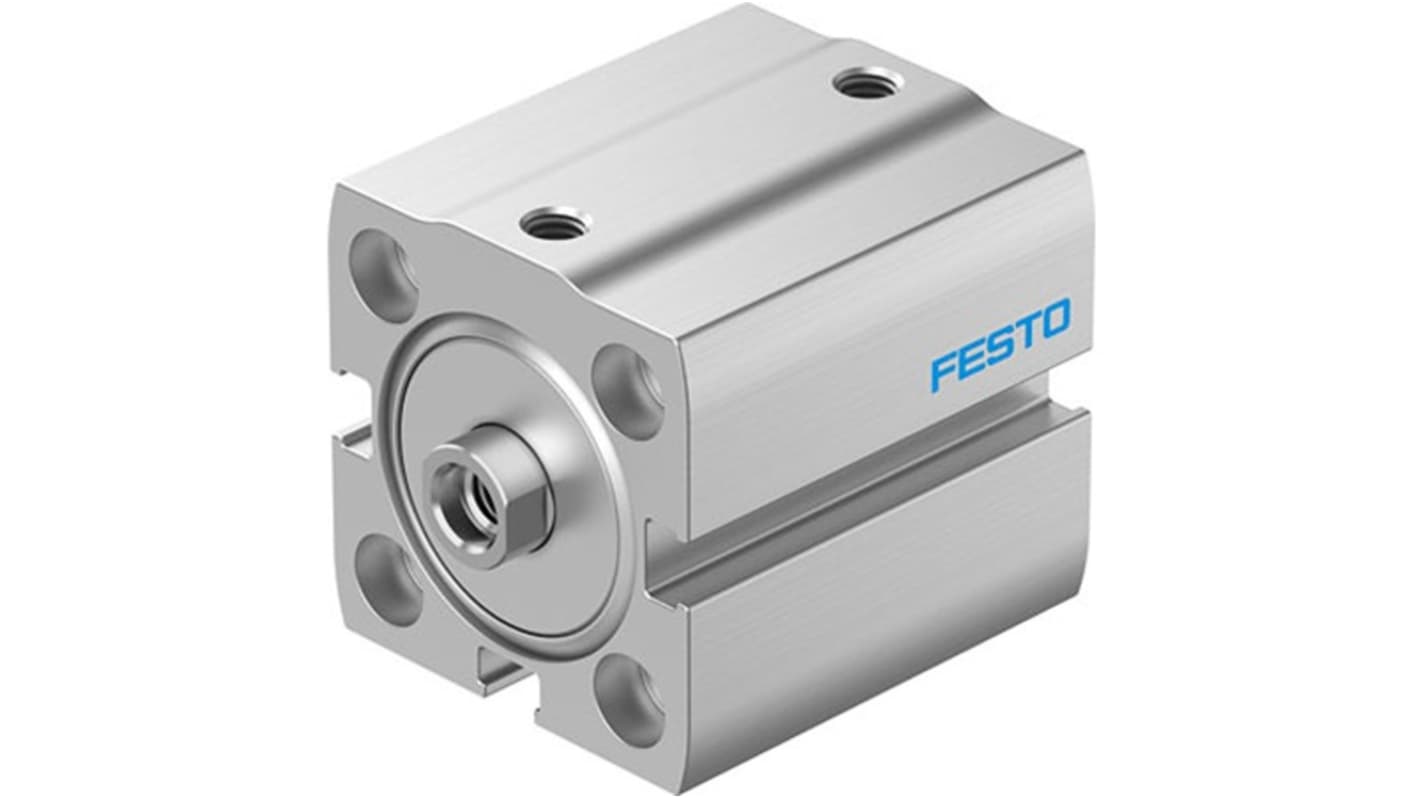 Cilindro pneumatico compatto Festo ADN-S-25-45-I-P-A-F1A, doppio effetto, diametro 25 mm, corsa 45 mm, montaggio flessibile.