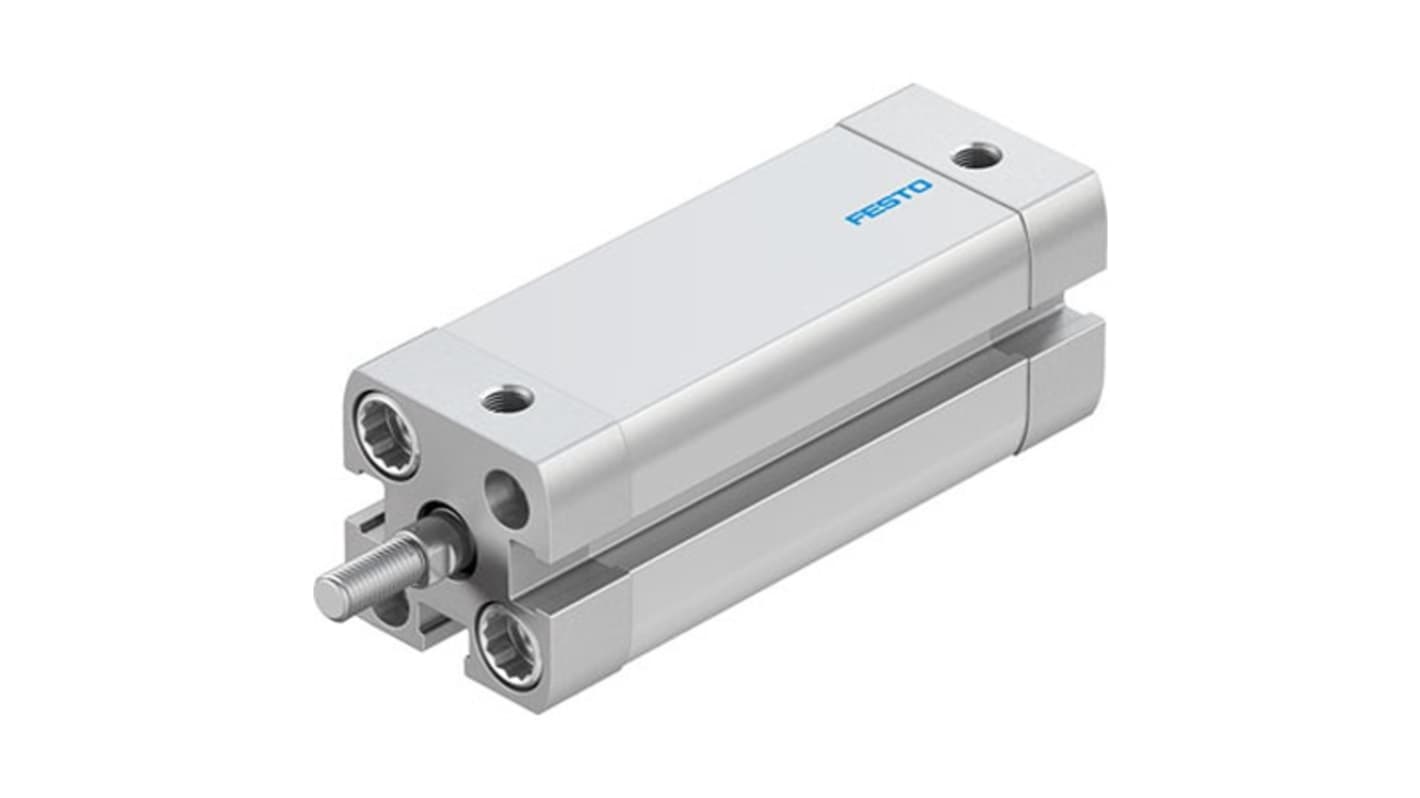 Cilindro pneumatico Festo ADN-12-60-A-P-A, doppio effetto, foro 12mm, corsa 63mm, collegamento M5, conforme ISO 21287.