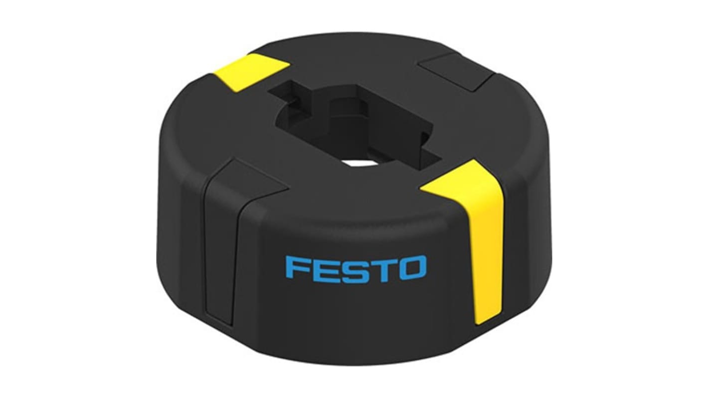 Festo SASF-F9-DE-19-A20, sensore per cilindro pneumatico, alloggiamento nero in POM, resistenza da -20 a 80 °C, facile installazione.