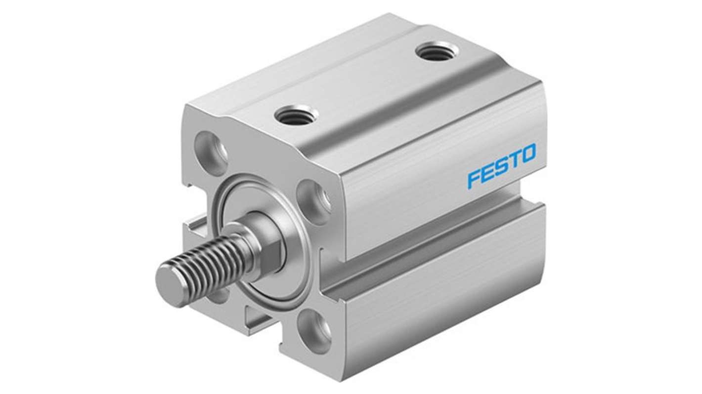 Cilindro pneumatico Festo ADN-S-16-20-A-P-A-F1A, doppio effetto, foro 16mm, corsa 20mm, montaggio flessibile, materiali resistenti.