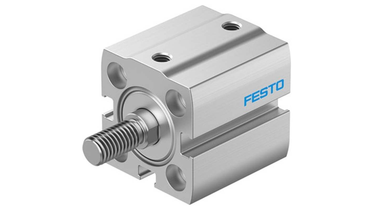 Cilindro pneumatico Festo ADN-S-20-35-A-P-A-F1A, compatto, doppio effetto, foro 20mm, corsa 35mm, alluminio anodizzato.