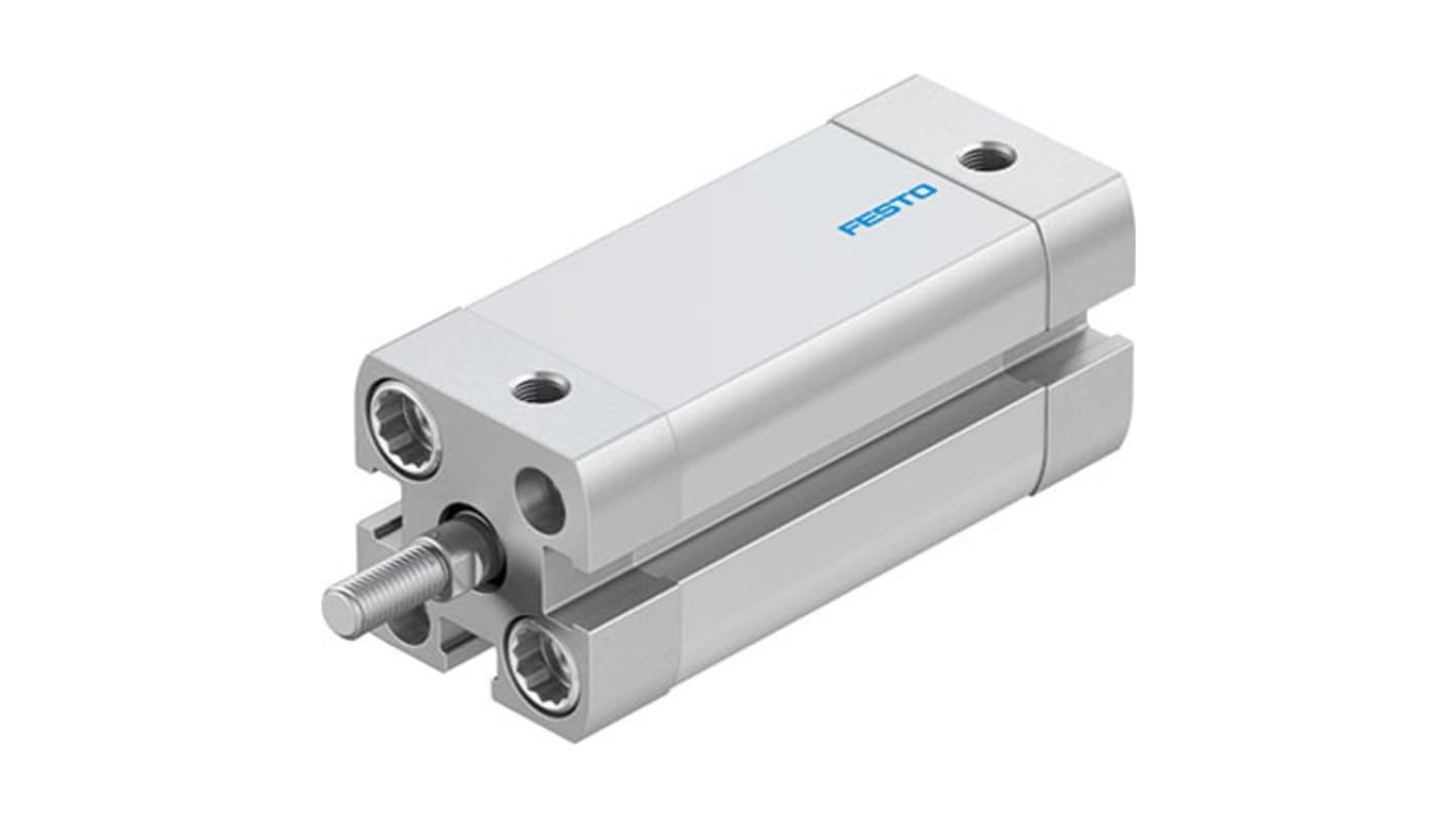 Cilindro pneumatico Festo ADN-12-35-A-P-A, doppio effetto, foro 12 mm, corsa 35 mm, con connessione M5 e ammortizzazione elastica.