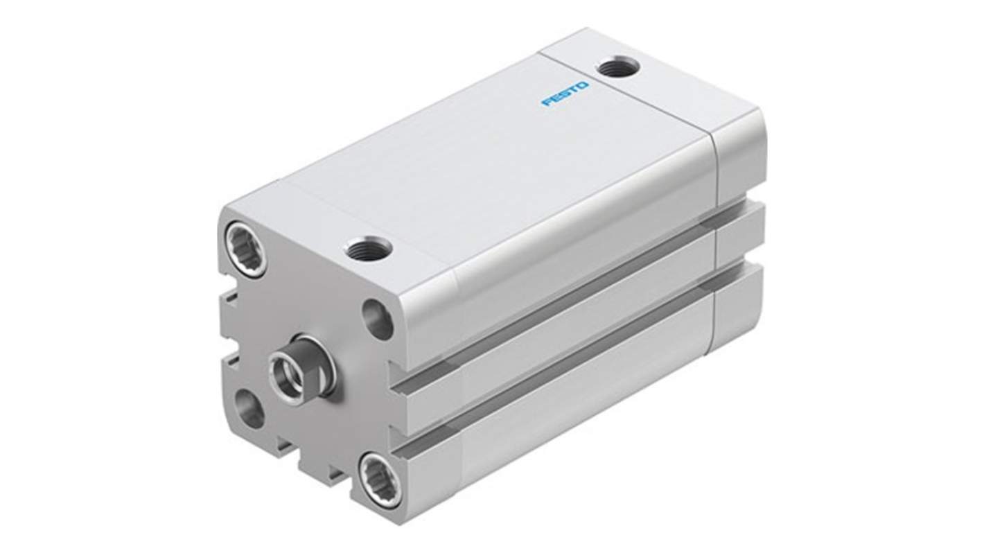 Cilindro pneumatico Festo ADN-40-70-I-P-A, doppio effetto, foro 40mm, corsa 70mm, montaggio flessibile, alluminio anodizzato.