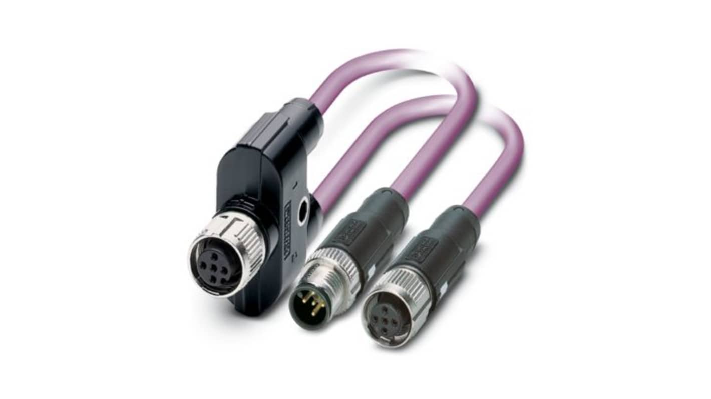 Cavo bus di trasferimento dati Phoenix Contact, 5 conduttori, lunghezza 500 mm, schermato, per applicazioni industriali.