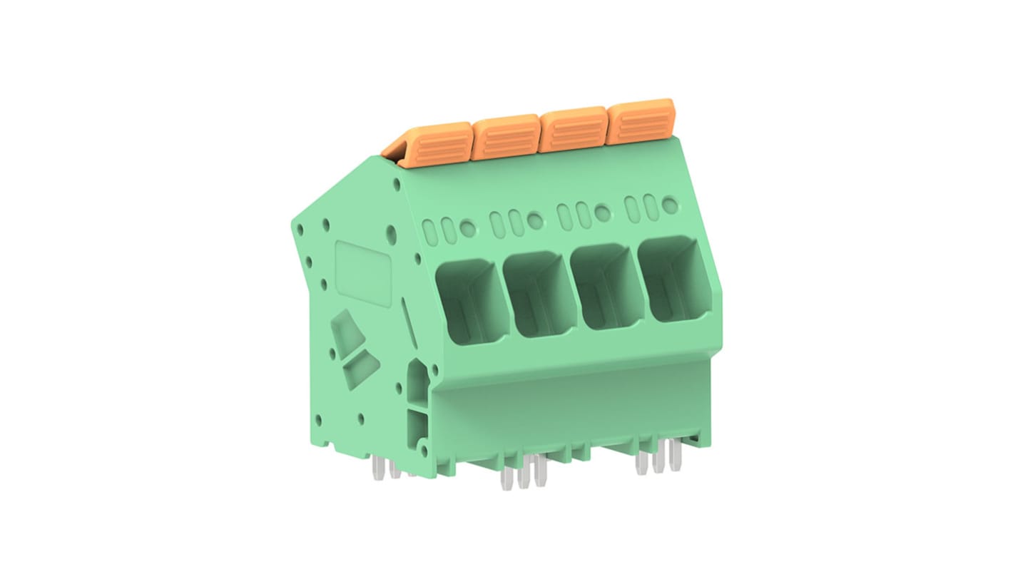 Molex 2249310004, morsettiera PCB a 4 vie, passo 10mm, montaggio a foro passante, costruita in poliammide.