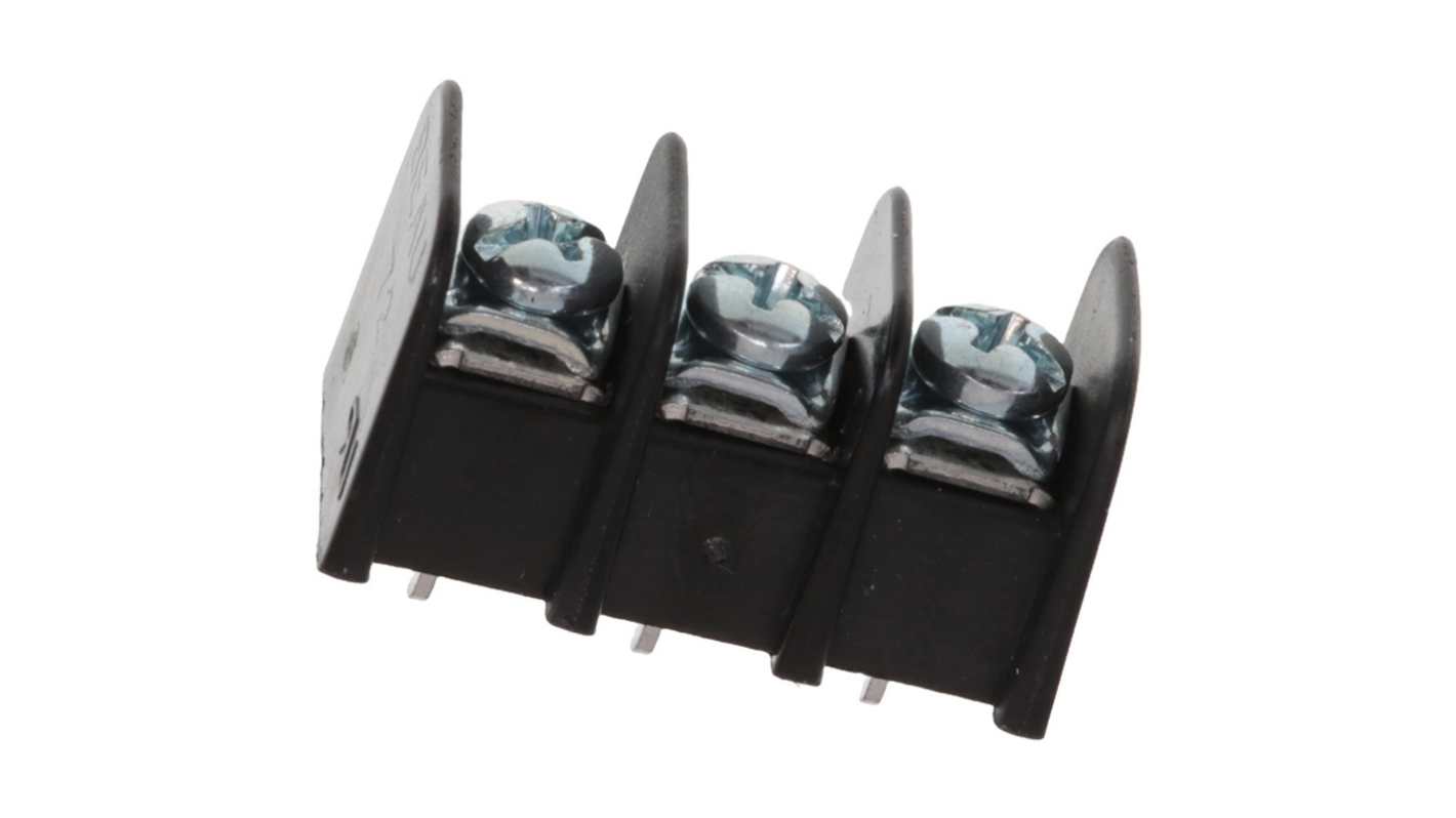 Molex 38720-7503, morsettiera orizzontale a 3 contatti, passo 9,53 mm, corrente 25 A, tensione 300 V, compatibile AWG 12-22.