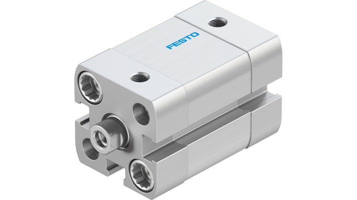 Cilindro pneumatico Festo ADN-16-10-I-P-A, doppio effetto, foro 16mm, corsa 10mm, pressione max 10 bar, dimensioni 49,7 x 29 x 29mm.