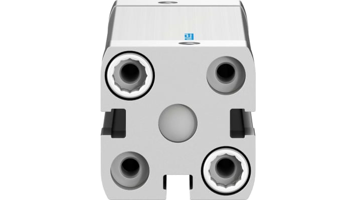 Cilindro pneumatico Festo ADN-20-60-I-P-A, doppio effetto, foro 20 mm, corsa 60 mm, dimensioni 35,5 x 35,5 x 102,5 mm.