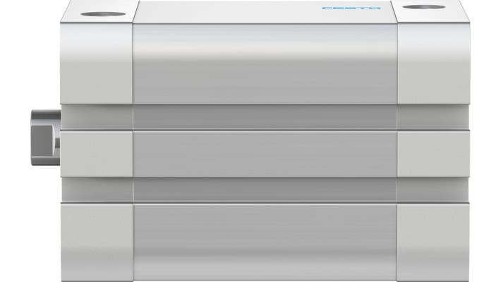 Cilindro pneumatico doppio effetto Festo ADN-404040I-P-A, foro 40 mm, corsa 40 mm, attacco G 1/8, dimensioni 54,5 x 54,5 x 91,1 mm.