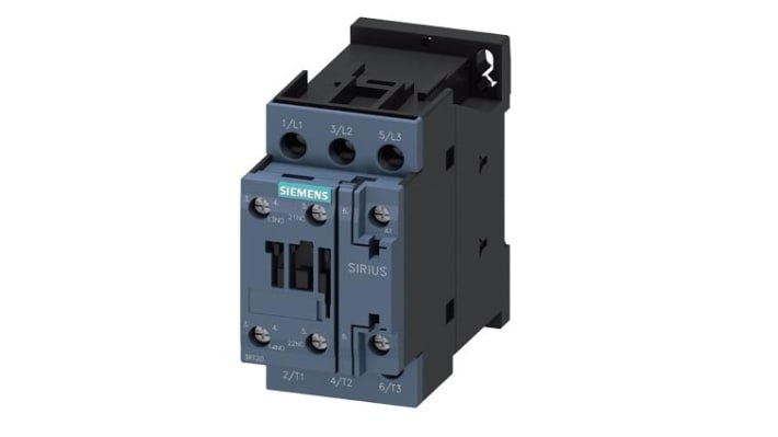Contattore Siemens 3RT2025-1AL20 - 40 A, 690 V c.a. - Serie 3RT2 per motori industriali - Montaggio su guida DIN - Resistente e affidabile.