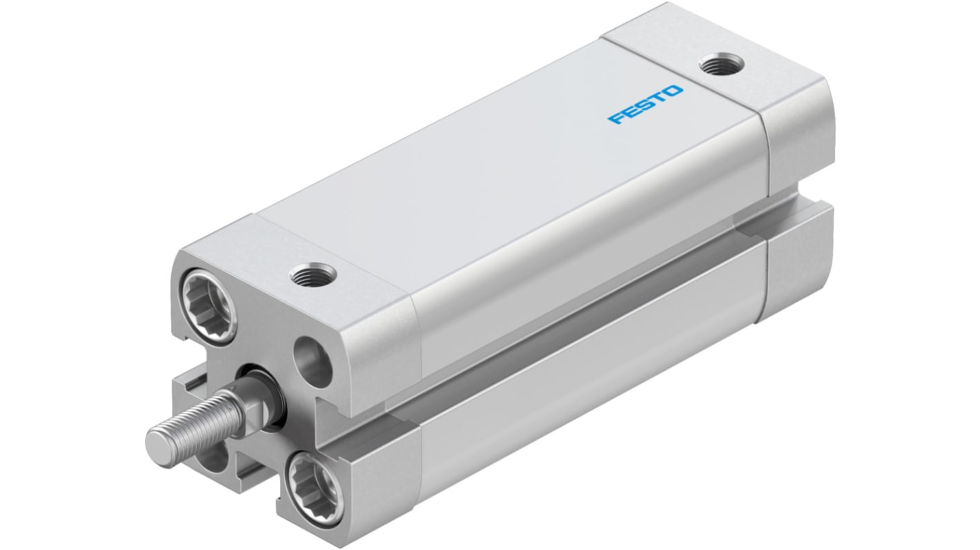 Cilindro pneumatico Festo ADN1240APA, doppio effetto, corsa 40 mm, collegamento M5, dimensioni 27.5 x 27.5 x 79.2 mm.